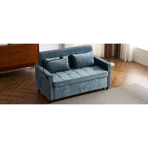 Divano Letto Estraibile da 144,5 cm con Schienale Reversibile, Tasche Laterali e Due Porte USB per Telefoni, Ideale per Spazi Ristretti - Product Image 2