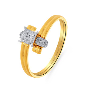 Anillo de Compromiso de Diamantes de Alta Calidad en Oro de 18K con Corte Princesa y Detalles Laterales de Diamantes para Mujer, Joyería Fina Elegante para Novias - Product Image 1