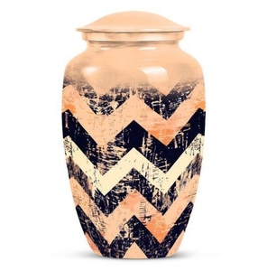 Urne funéraire moderne noire et blanche pour cendres humaines, design vague abstraite, grande urne commémorative pour adultes, vente en gros - Product Image 2