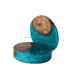 Decorative Classic Wedding Luxury Design Handmade Wood and Resin Home Tea Coaster Creative Environmental High Quality Product - Product Image 4