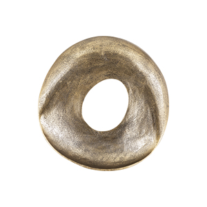 Sphère en aluminium texturé artisanale, finition laiton rustique, boule décorative en métal ajouré pour table basse et étagère - Product Image 4