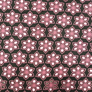 Tissu en coton noir brodé floral, respirant et léger, idéal pour les robes tendance pour filles et femmes - En stock - Product Image 1