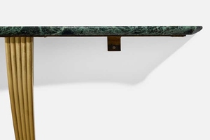 Mesa Consola de Latón Contemporánea de Nuevo Diseño con Patina de Bronce, Incrustaciones de Latón, Mesa de Acento Texturizada de Lujo, Mesa de Entrada Premium con Vidrio Tejido - Product Image 4