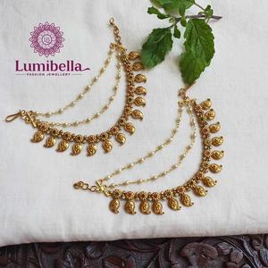 Hair Chains with Pearls-Mango Style Tassel Ear Chains - Product Image 1