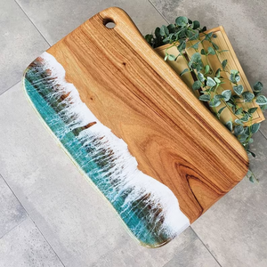 Tabla de Cortar Rectangular de Resina Epoxi y Madera, 1.5 cm de Grosor, Tablas de Cortar Duraderas, Bloques de Madera Populares para Picar - Product Image 5