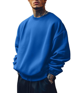 Sweat-shirt pour homme de haute qualité, 100% coton, 380 GSM, intérieur en molleton brossé, épais, uni, coupe ample, poids lourd - Product Image 4