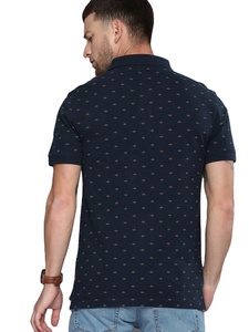 Logo personnalisé anti-rides écologique 100% coton pour hommes imprimé pour T-shirt à manches courtes en soie tricoté Piqué Design pour le cou - Product Image 5