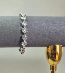 New Moissanite Diamond Bracelet for Women and <b>Men</b>, Mix Cut Diamond Bracelet For Wedding, White Gold moissanite Bracelet - Product Image 5