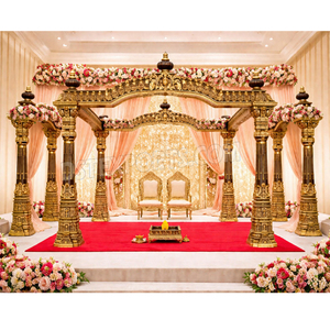 มณฑปงานแต่งงานแบบดั้งเดิมของชาวติมอล คัลยานา มานดัปปัม แท้ๆ พร้อมเสาสี่เสา ทำจากวัสดุ FRP สไตล์อินเดียใต้ ตกแต่งมณฑปแบบอินเดียใต้ สำหรับงานแต่งงานในสหรัฐอเมริกา - Product Image 1