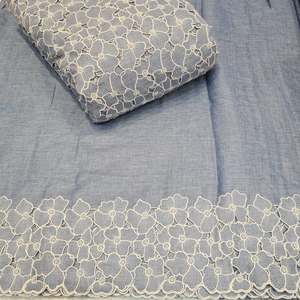 Tissu en lin brodé fantaisie, large et long, avec découpes et perles, idéal pour kaftan ou robe, disponible à bon prix – Meilleures ventes - Product Image 3