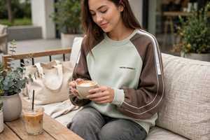 Sweat-shirt à blocs de couleur pour femme, col rond, manches longues, pull décontracté - Product Image 4