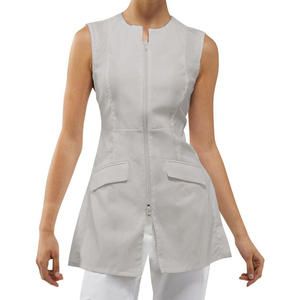 Tunique personnalisable en faux lin pour femme, respirante et écologique, uniforme d'infirmière brodé pour spa, salon de beauté, travail et hôpital - Product Image 5