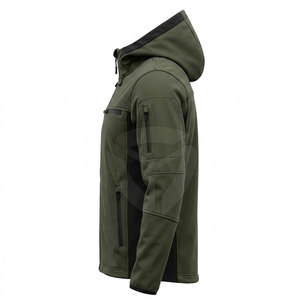 Chaqueta de invierno softshell para hombre, cómoda, de tela elástica, con cremallera completa, para trabajo, deportes y aventuras. - Product Image 3