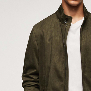 Veste bomber pour homme en satin de soie, couleur unie, élégante, pour le sport et la mode streetwear, vêtements d'extérieur - Product Image 3