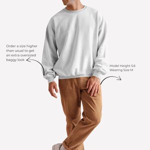 เสื้อสเวตเชิ้ตผู้ชายทรงโอเวอร์ไซส์ ผ้าเนื้อนุ่ม สไตล์ยูนิเซ็กส์ ไหล่ตก ทรงหลวม แฟชั่นสไตล์เคป๊อป คุณภาพสูง - Product Image 2
