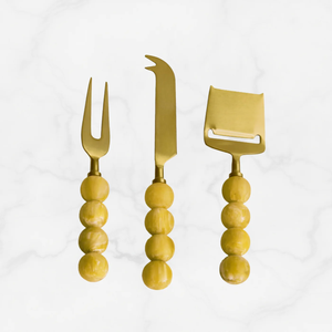 Resin Bead Handle Stainless Steel <b>Cheese</b> <b>Knife</b> <b>Set</b> Dishwasher Safe Eco-Friendly Table Top <b>Cheese</b> Tools Wholesale - Product Image 4