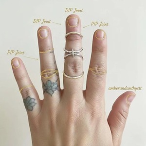 Arthritis Finger Splint Bending Sideways Lateral Deviation Silver/<b>Gold</b> Plated Brass <b>Ring</b> Women Minimalist Wholesale - Product Image 4
