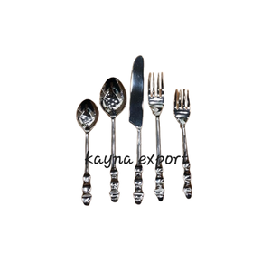 Ensemble de couverts en acier inoxydable plaqué or, finition miroir, manche long, design moderne, pour les occasions de mariage, durable, passe au lave-vaisselle - Product Image 4