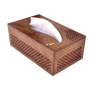 Nuevo diseño de caja de pañuelos de madera cortada con láser para el hogar, la oficina y el coche, dispensador de servilletas para un accesorio decorativo estético para el hogar. - Product Image 4