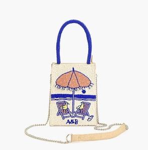 Sac fourre-tout en coton brodé à la main avec perles - Sac à main multifonction pour Noël, Nouvel An et fêtes - Product Image 1