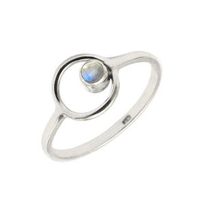 Nice Delightful Round Shape Rainbow Moonstone Gemstone <b>Ring</b> <b>Crafted</b> From 925 Sterling Silver <b>Rings</b> Wholesale Bohemian Jewelry - Product Image 1