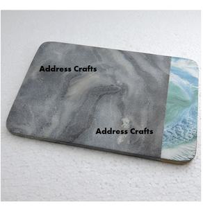 เขียงทรงสี่เหลี่ยมผืนผ้าหินอ่อนและเรซินแผ่นรองชีสใช้สำหรับอาหารเช้าดีไซน์ล่าสุด - Product Image 1