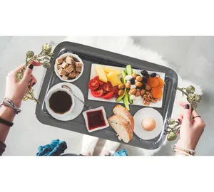 Plateau de service de luxe en plastique PP, style américain contemporain fait main, pour décoration intérieure moderne, sûr, Zaid Exports - Product Image 2