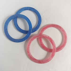 Porte-monnaie en acrylique multicolore en forme de O avec anneau en résine Nouveau sac à main en plastique avec écaille de tortue - Product Image 1