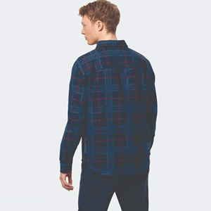 Men's Navy Cago Long Sleeve <b>Shirt</b> Regular Fit Solid Color Casual Autumn Wear Breathable 100% Cotton Woven Fabric - Product Image 2