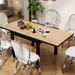 Tavolo da Pranzo Naturale per Esterni, Arredamento per Terrazza e Patio - Product Image 4