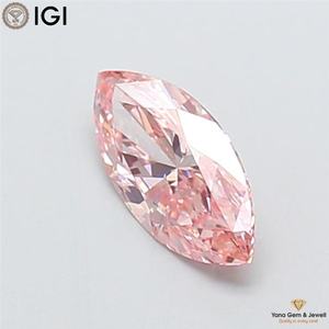 เพชร CVD ผลิตในห้องปฏิบัติการ พร้อมใบรับรอง IGI น้ำหนัก 1.00 กะรัต สีชมพูสดใส ระดับความสะอาด VS2 รูปทรงมาร์คีส์ สำหรับเครื่องประดับหรูหรา - Product Image 3