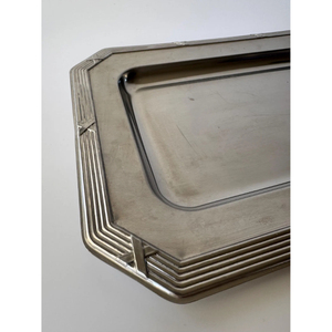 Bandeja de Servicio de Acero Inoxidable de Diseño Simple y Lujoso con Plato Rectangular Decorativo de Color Plateado para Hotel y Catering - Product Image 6
