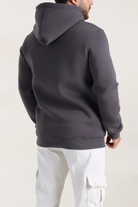 เสื้อฮู้ดดีไซน์ใหม่จากโรงงานผู้ผลิต (OEM) ผลิตจากผ้าถักโพลีเอสเตอร์/คอตตอน กันน้ำ เป็นมิตรกับสิ่งแวดล้อม ไม่ยับง่าย แบบสวมหัว สีพื้น ปักโลโก้ตามสั่ง - Product Image 6