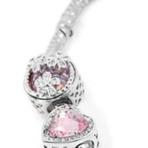   Bracelet à breloques rond rose pour femmes, pendentif rond de couleur rose élégant, bijoux à la mode, accessoire de poignet élégant, Premium - Product Image 3