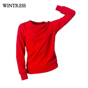 Sudadera WINTRESS Roja de Cuello Redondo, Corte Regular, Color Sólido, Tejido de Punto, Estilo Casual para Otoño - Product Image 1