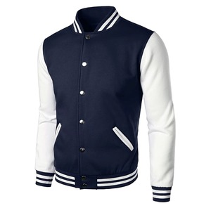 High Quality Autumn Men's Slim Stand Collar Hooded Formal Baseball Varsity <b>Jacket</b> Eco-Friendly Breathable <b>Thick</b> Contrast Front - Product Image 6