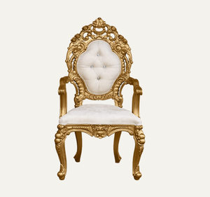 Fauteuil classique blanc de luxe fait main et durable en bois d'acajou pour salon, idéal pour hôtels et appartements - Product Image 1