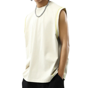 New <b>Men</b> Sleeveless Tank Top Crew Neck Plain White Breathable Polyester Summer Workout Fitness Clothing and online sale - Product Image 4