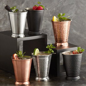Ensemble de seaux à cocktails en cuivre martelé, style vintage, pour les fêtes à domicile, vaisselle écologique - Product Image 1