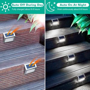 Paquete de 6 Lámparas Solares LED de Acero Inoxidable para Exteriores, Lámpara de Cerca para Jardín, Patio Trasero, Escaleras, Paredes, Caminos - Product Image 2