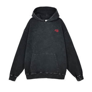 Sudadera con Capucha de Algodón para Hombre, Estilo Moderno, Lavado Ácido, Manga Larga, Ropa Casual de Invierno - Product Image 1