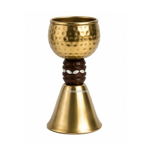 Custom Design Hand-Made Brass Incense <b>Burner</b> With Wooden Base And Decorative Inlay <b>For</b> Religious Use - Product Image 5
