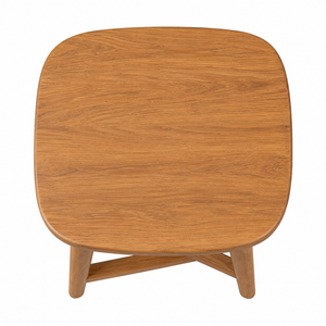 Mesa de Comedor Moderna Escandinava de Madera de Teca Sólida, Cuadrada y Redondeada, con Base Escultural de Tres Patas para Villa - Product Image 3