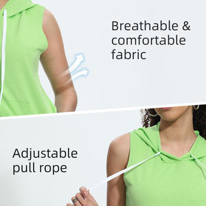 Camisetas deportivas profesionales para gimnasio, para mujeres de talla grande, sublimadas, para fitness, culturismo, chaleco deportivo, camiseta con capucha para actividades al aire libre. - Product Image 4