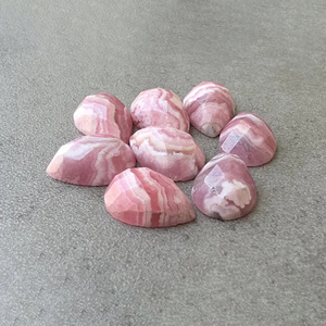 Pierre précieuse naturelle en rhodochrosite, taille carrée, forme poire, calibrée, dos plat, pour la fabrication de bijoux - Product Image 5