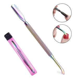 Lot de 4 ciseaux à ongles courbés en acier inoxydable, coupe-ongles manucure, coupe-ongles arc-en-ciel, et pince à cuticules pour doigts - Product Image 5