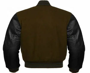 Blouson universitaire grande taille pour homme, personnalisable, uni, avec manches en cuir, vente en gros, blouson vierge en toile, blouson universitaire - Product Image 3