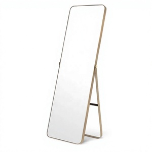 Miroir mural contemporain à cadre métallique avec verre biseauté pour une décoration élégante de salle de bain ou de chambre à coucher par Axiom Home Accents - Product Image 1