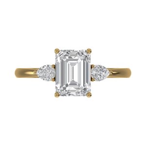7.25 US Size <b>Emerald</b> Cut Lab Grown Diamond <b>Ring</b> 925 <b>Silver</b> 9kt, 14kt, 18kt Gold <b>Rings</b> for Women's Jewelry - Product Image 3