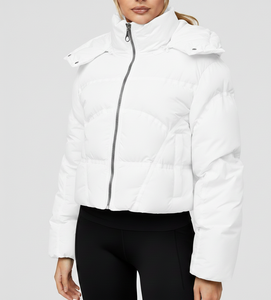 Chaqueta de Plumón Personalizada para Mujer, Corta, Acolchada, 800FP, Softshell, Invierno, de Lujo, Alta Calidad, para Exteriores - Product Image 2